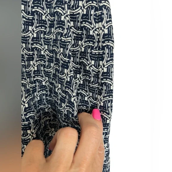 π πNWOT BANANA REPUBLIC βAveryβ Art Deco Bi-Stretch Ankle Pant Navy Combo | 8 - Picture 6 of 14